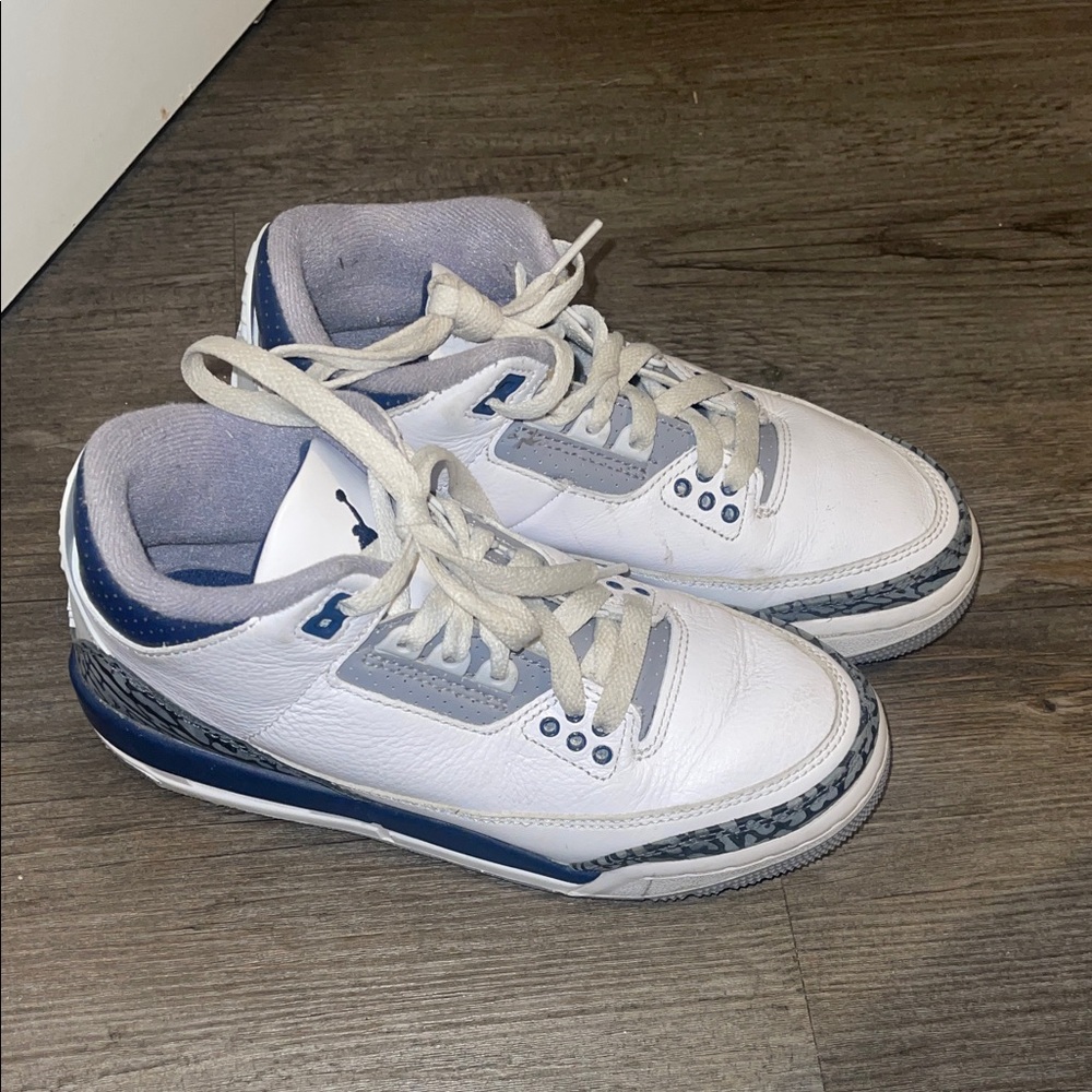 Kids White and Blue Sneakers